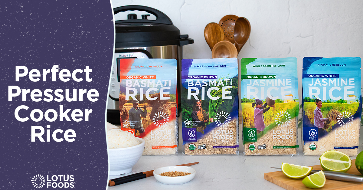 The list of ways to enjoy @LotusFoods rice just got a little bit longer, while the cooking time got a whole lot shorter! Find out how to produce perfect pressure cooker rice here ➡️ bit.ly/3QHbO9H #lotusfoods #pressurecooker #rice #ontheblog