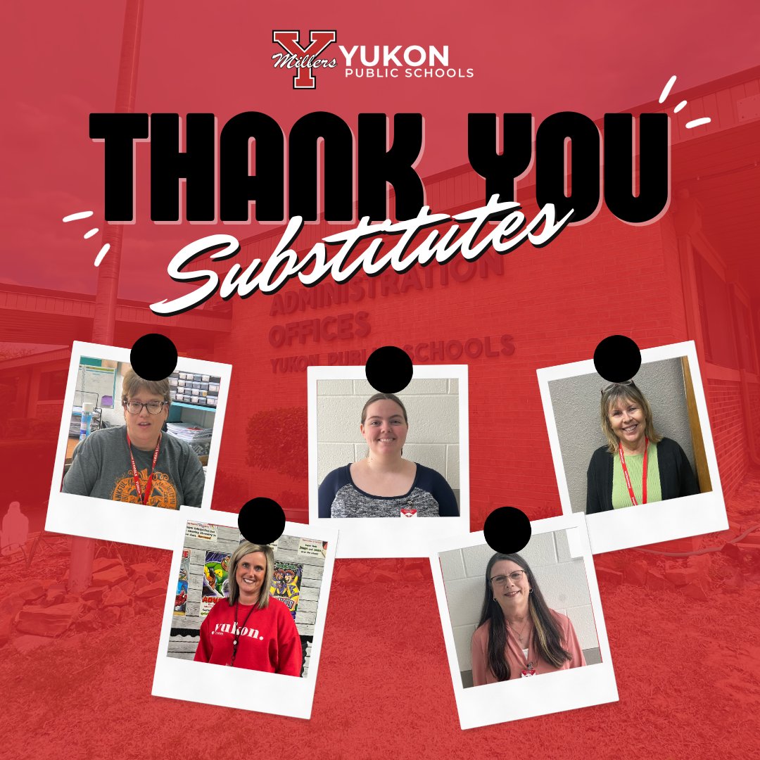 YukonDistrict's tweet photo. As we head into the break, we want to take this time to reflect on what we are thankful for. which is so much, including our amazing Substitute Teachers! We have so many substitutes walk through our doors every day. We could not go through a day without them! Thank you ALL! https://t.co/aEIP5gSrUq