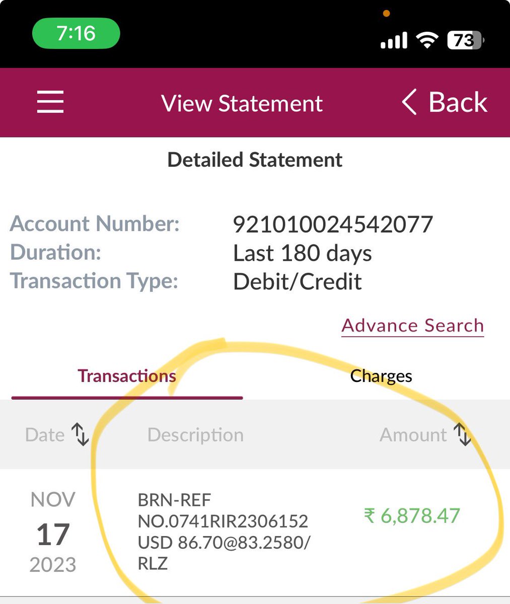 arunjoyckc's tweet photo. @AxisBank @AxisBankSupport Made a foreign transfer of INR 10k, on 23rd Oct. Funds were returned to  my bank account with deduction of INR 3300. Why? https://t.co/UPx9V122Fa