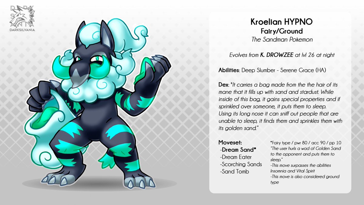 Kroelian DROWZEE & HYPNO

After updating my Krowlian PSYDUCK line I thought it would be a good idea tu also update my Kroelian DROWZEE line, I also added shiny forms for this 2

#fakemonfriday #fakemon