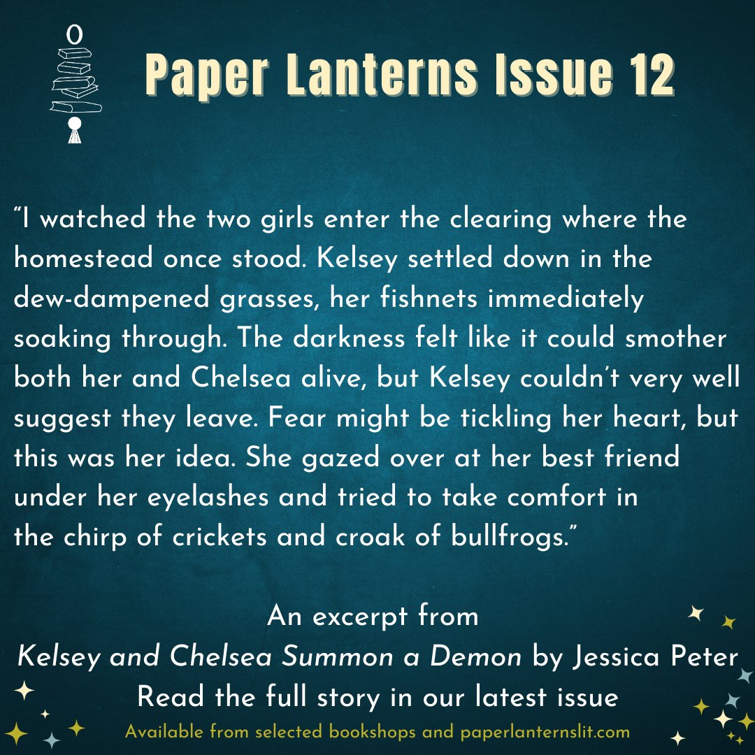 Kelsey and Chelsea Summon a Demon by Jessica Peter is just one of the original short stories published in our latest edition. Find this & lots more compelling creative writing in Issue 12. paperlanternslit.com & selectedbookshops. #paperlanternslit #amwriting #yalit