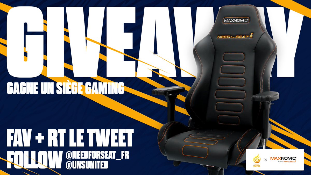 UNSUnited's tweet image. 🎁 CONCOURS 🎁

À l'occasion de la Storm Party ce soir chez @RedBullFrance, @NEEDforSEAT_FR vous fait gagner un siège gaming MAXNOMIC ! 🤯

Pour participer :
🔄 RT + ❤️ FAV le tweet
Follow @UNSUnited et @NEEDforSEAT_FR

🍀 Tirage au sort le mardi 21/11 🍀
Bonne chance à tous !