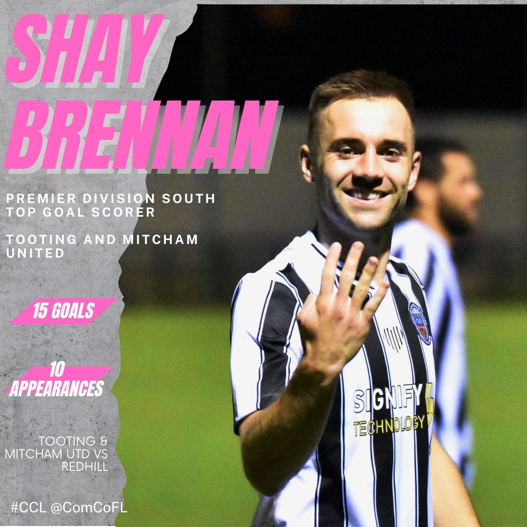 Tooting &amp; Mitcham United, home of the divisions top goal scorer, Shay Brennan, take on <a href="/redhillfc/">Redhill FC</a> in this weekend's Premier Division South's one to watch 

Elsewhere <a href="/JerseyBullsFC/">JerseyBullsFC</a> could move to 2nd as they face <a href="/tadleycallevafc/">Tadley-Calleva FC</a> at the Springfield Stadium

#CCL #NonLeague