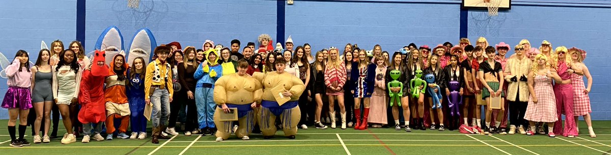StaffordGrammar's tweet photo. The Sixth Form never let us down on #BBCCiN day. A fantastic turnout with #BarbieTheMovie being particularly popular @BBCCiN @bbcmtd @ExpressandStar #SGSDifference #SGSSixthform https://t.co/oy3G2RaN54