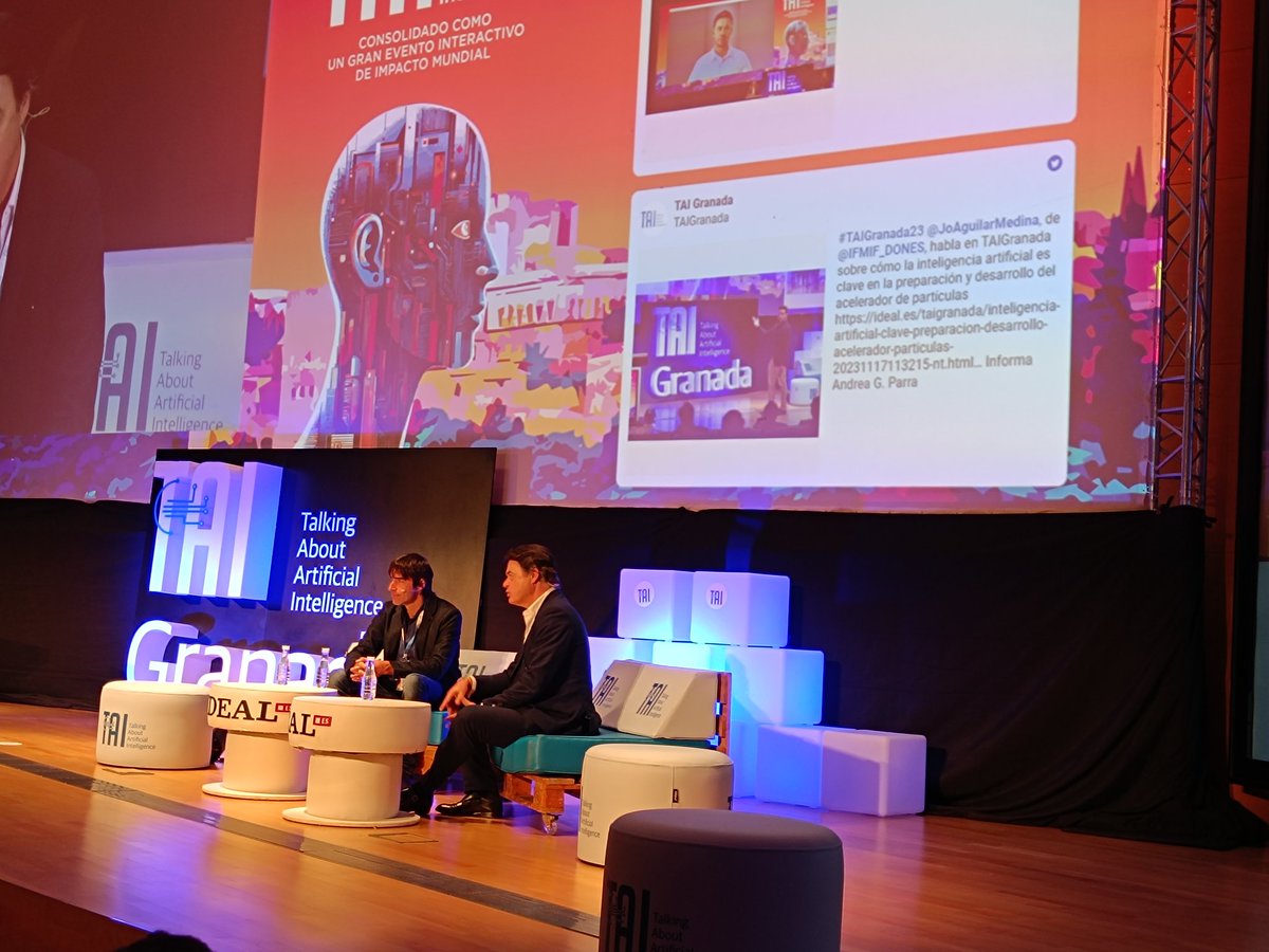 Miguel Santos y Carlos Rojas nos hablan de "IA y Empresa" en #TAIGranada23 <a href="/ParqueCiencias/">Parque De las Ciencias</a>
<a href="/ideal_granada/">ideal_granada</a>

"Uso de una IA para la atención al cliente: ¿No es mejor una consulta instantánea que esperar a que te puedan atender?" ~ <a href="/miguelsantosw/">Miguel Santos</a>