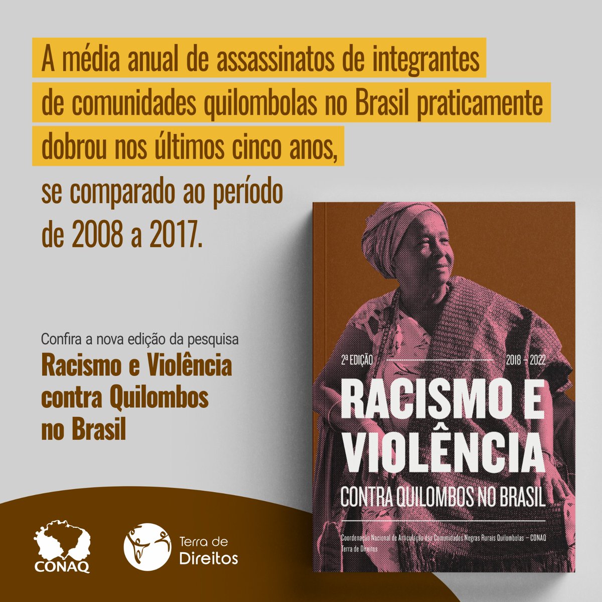 #Novidade I Desenvolvida pela @conaquilombos e @terradedireitos a 2ª edição da pesquisa Racismo e Violência contra Quilombos no Brasil evidencia o agravamento das violências contra os quilombos. ➡️Veja: terradedireitos.org.br/racismoeviolen…