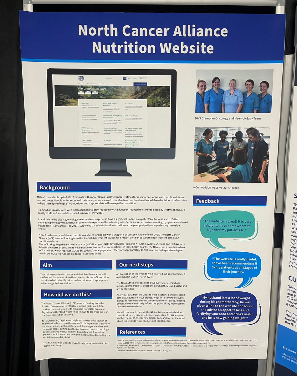 comdietetics's tweet photo. Reflecting on a brilliant day at the Celebrating Excellence Event last week! Lovely to receive positive feedback from my presentation and to see our amazing ARI colleagues' poster 🥰
~Ellen
@NHSGrampian @BDA_Dietitians @BDA_Scotland 
#whatdietitiansdo https://t.co/1TZmL5ycsU