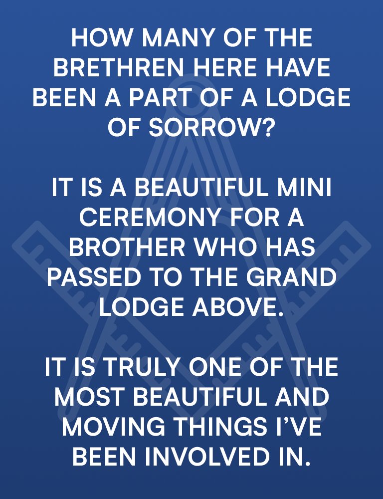 OnTheSquareCo's tweet image. How many of the #brethren here have been a part of a lodge of sorrow?

It is a beautiful mini ceremony for a brother who has passed to the grand lodge above.

It is truly one of the most beautiful and moving things I’ve been involved in.

#Freemasonry #Freemasons #Masonic #lodge