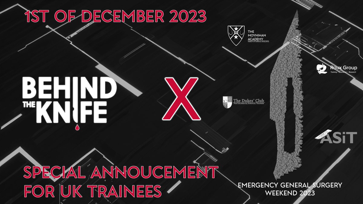 ASGBI_MA's tweet photo. #MaFridays An exciting day ahead to top off an exciting program we have a special announcement for our #EGSWeekend 1st -2nd of December @Dukes_Club @roux_group @ASiTofficial
We are pleased to announce a special update for UK trainees from @BehindTheKnife
Only 15 tickets remain https://t.co/iftP9UwHFi