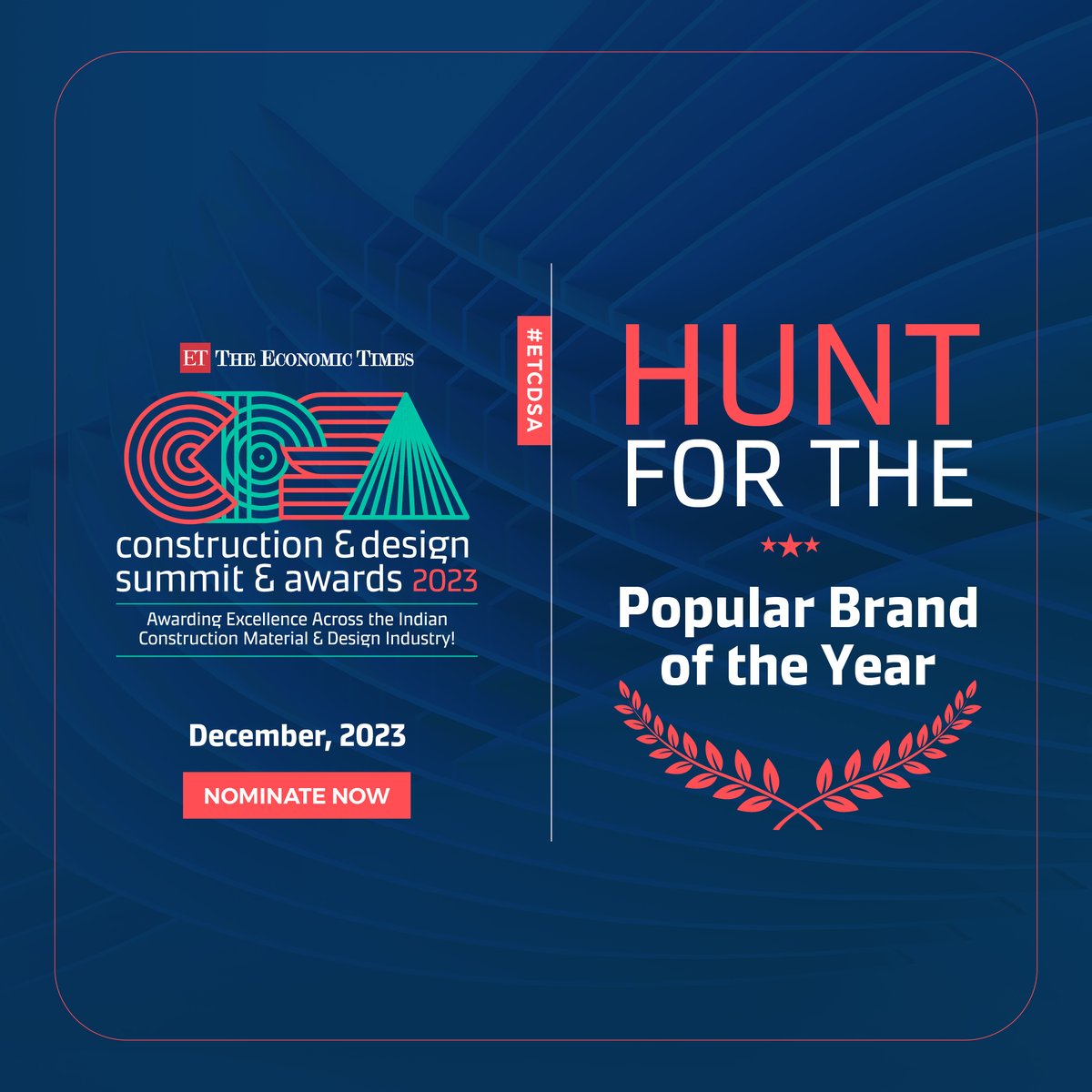 Realty_Et's tweet image. Be the Talk of the Town! Your brand deserves recognition. Nominate it for the Popular Brand of the Year at #ETCDSA. Your journey to acclaim starts here. 

Submit your entries now: bit.ly/3ntKHnV  

#ETRealty #ConstructionMaterial #BuildingMaterial #ETAwards2023
