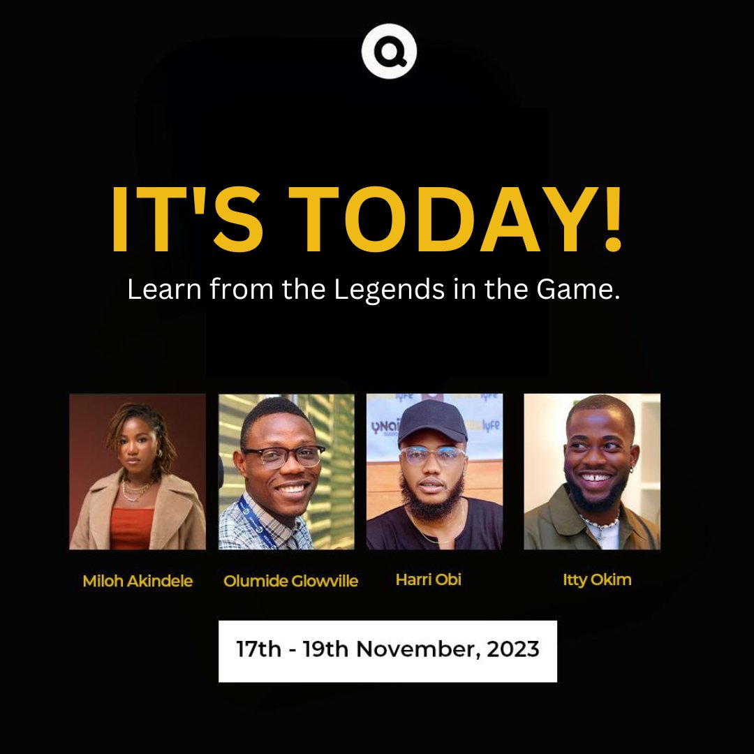 Today!
We Learn from the Legends in the Game. 
We are super pumped, our excitement is over the roof, our attendees are ready, and our SPEAKERS ARE READY!
Check your mail if you registered. 
You shouldn't miss any of the sessions tonight. 
#MarketingCommunications 
#CommsQl