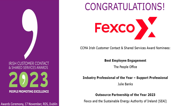 Fexco (@fexcogroup) on Twitter photo Fexco Managed Services are delighted to have nominees across three categories in this yearâs CCMA Irish Customer Contact & Shared Services Awards.
A brilliant result for the teams and best of luck to everyone this evening.
#ccmalive <a href="/CCMA_Ireland/">CCMA Ireland</a> Fexco Managed Services are delighted to have nominees across three categories in this yearâs CCMA Irish Customer Contact & Shared Services Awards.
A brilliant result for the teams and best of luck to everyone this evening.
#ccmalive <a href="/CCMA_Ireland/">CCMA Ireland</a>
