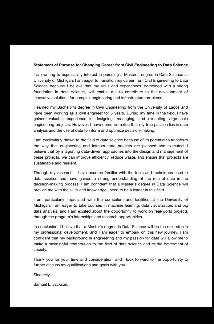 If you did one course in your undergraduate days but you are looking to study a different course for graduate school, this pic contains a sample of how you can construct your Statement of Purpose to get that admission and Scholarship!
Retweet &amp; Tag your friends..