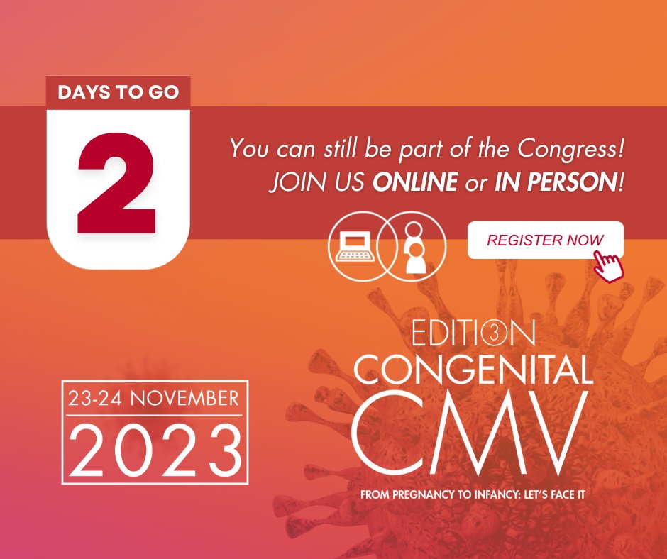 CMV_Congress's tweet image. Only 2 days left until we meet at one of the largest congresses on #cCMV.
Join us online to be part of the highly anticipated #CMVcongress 2023 with prominent #CMV scientific community.
Register now👉: bit.ly/CMV_Registrati…