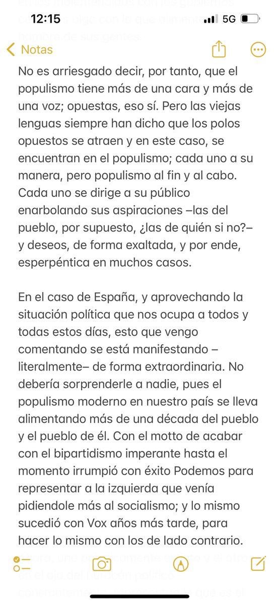 izarbelm's tweet photo. Ayer me puse a escribir para la uni y acabó saliendo esto. Tal y como está España últimamente, me parece incluso acertado. Populismo, populistas y un par de reflexiones propias⤵️⤵️⤵️ https://t.co/2KAmoxAMgq
