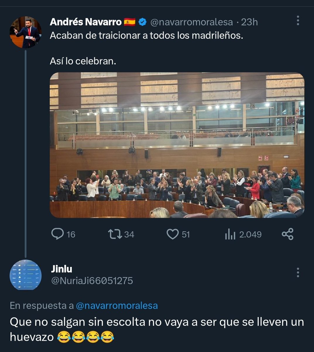 Madrid celebra un gobierno en España que no de cabida a este odio que vosotros azuzáis, Andrés. Claro que sí.
