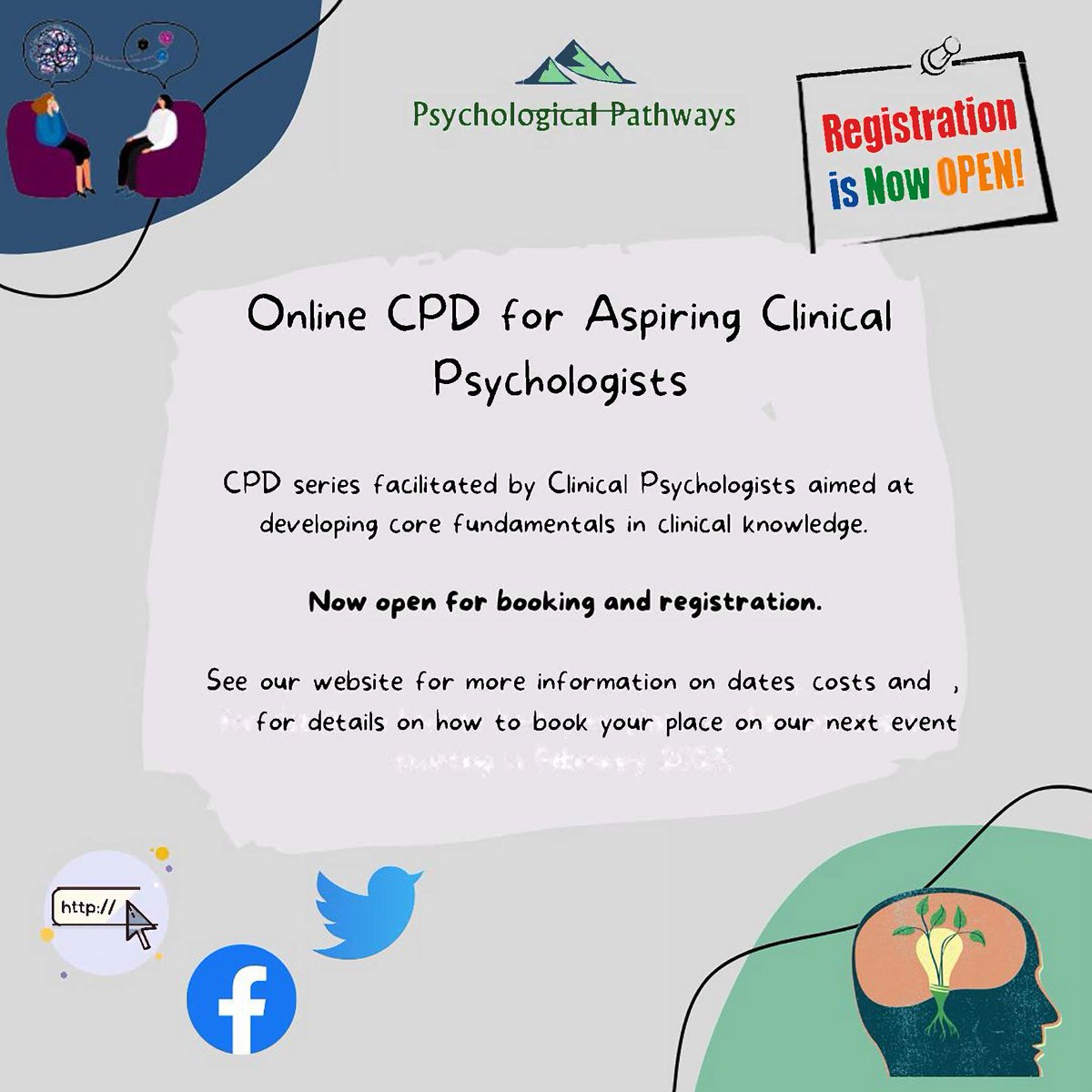 Announcing the new dates for our 6 week CPD course for Aspiring Clinical Psychologists. If you are wondering whether this course is for you, come along to our free Q&amp;A session where you can learn more about what the course entails. 

eventbrite.co.uk/x/fundamentals…