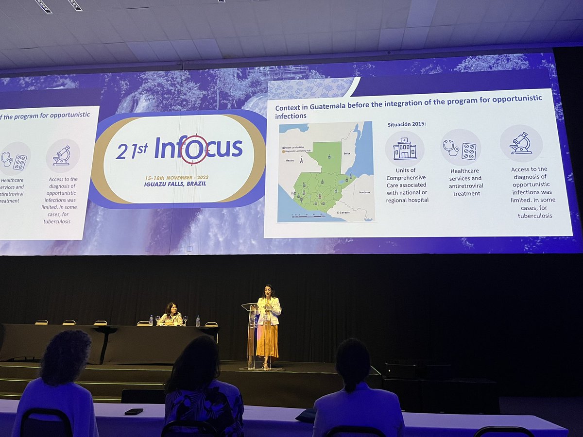 Meet the expert at #Infocus2023 @Nardagab describing how a screening program of fungal infections was implemented in HIV patients in Guatemala yielding 8% decrease in mortality (after screening over 6000 patients in 3 years) @gaffi_org #thinkfungus