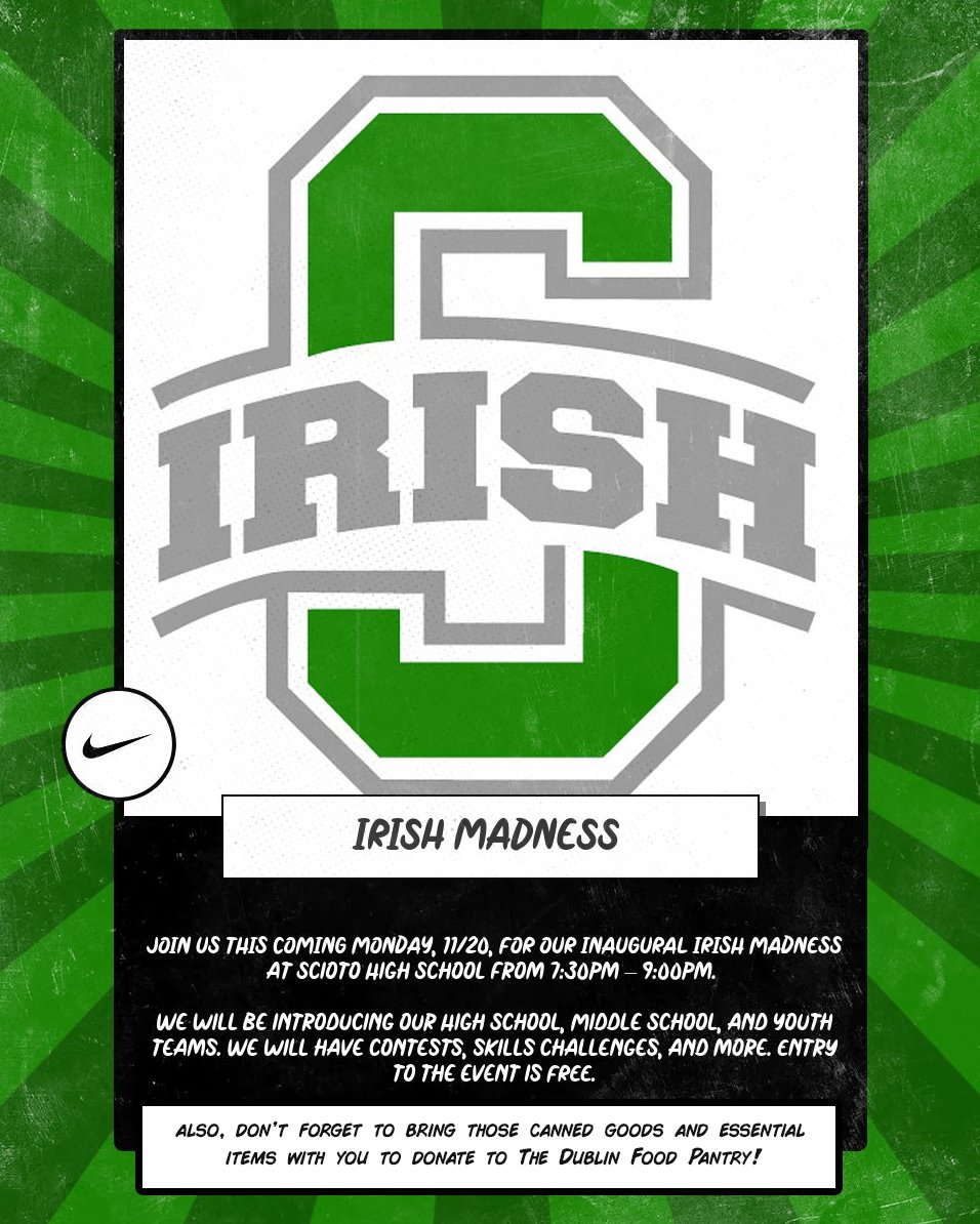 Irish Rebounders (@sciotobball) on Twitter photo IRISH MADNESS. Join us, Mon 11/20 7:30p-9. #IrishNation @debpapesh <a href="/DublinPantry/">Dublin Food Pantry</a> <a href="/MrTonyAnderson/">Tony Anderson</a> <a href="/sciotoathletics/">Scioto Athletics</a> <a href="/dshsDCSD/">Irish Nation</a> <a href="/irishat25/">irishat25</a> <a href="/DublinOhio/">Dublin Ohio</a> <a href="/SciotoDub/">DSHS Student Section</a> <a href="/sciotoladyirish/">Scioto Lady Irish</a> <a href="/DSHSCheer/">Dublin Scioto Cheer</a> <a href="/SciotoIRONIrish/">SciotoStrength</a> <a href="/DublinSchools/">Dublin City Schools</a> <a href="/miller_factory/">Miller Factory</a> <a href="/DMSIrish/">Davis Middle School</a> <a href="/DublinSells/">Sells Middle School</a> IRISH MADNESS. Join us, Mon 11/20 7:30p-9. #IrishNation @debpapesh <a href="/DublinPantry/">Dublin Food Pantry</a> <a href="/MrTonyAnderson/">Tony Anderson</a> <a href="/sciotoathletics/">Scioto Athletics</a> <a href="/dshsDCSD/">Irish Nation</a> <a href="/irishat25/">irishat25</a> <a href="/DublinOhio/">Dublin Ohio</a> <a href="/SciotoDub/">DSHS Student Section</a> <a href="/sciotoladyirish/">Scioto Lady Irish</a> <a href="/DSHSCheer/">Dublin Scioto Cheer</a> <a href="/SciotoIRONIrish/">SciotoStrength</a> <a href="/DublinSchools/">Dublin City Schools</a> <a href="/miller_factory/">Miller Factory</a> <a href="/DMSIrish/">Davis Middle School</a> <a href="/DublinSells/">Sells Middle School</a>