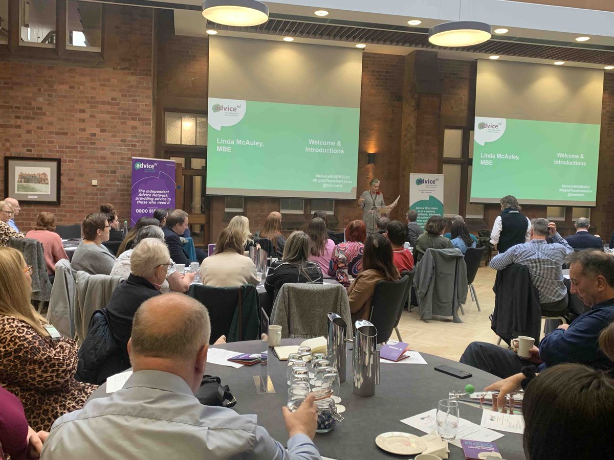 AdviceNI's tweet photo. Special Thanks to @consumerlinda   for starting our AGM - Digital Transformation - Making it Work for Everyone? #AGM2023 https://t.co/44homJETjx