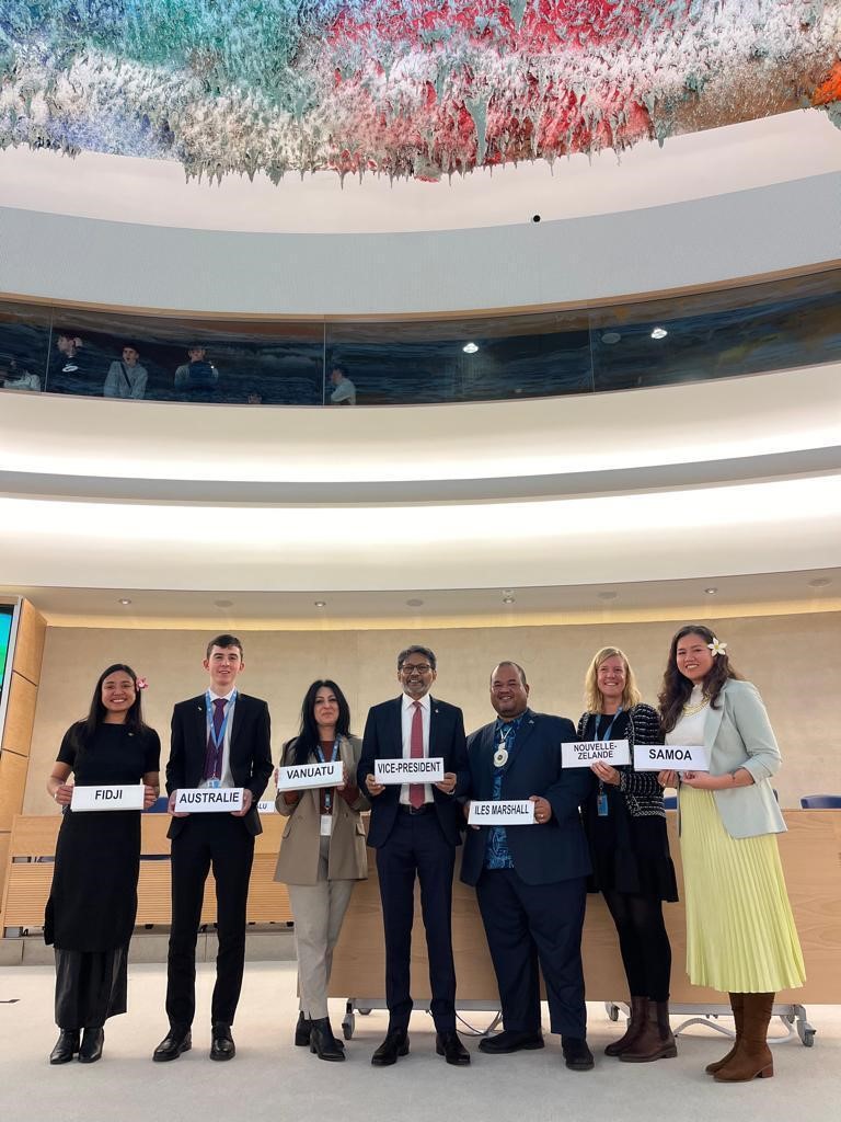 It’s been a big week for our engagement with Tuvalu. Australia was proud to join our Pacific partners for Tuvalu’s UPR #UPR44 🇹🇻🇫🇯🇻🇺🇲🇭🇼🇸🇳🇿🇦🇺 Great to have such a wonderful contingent of Pacific colleagues here in Geneva, engaging at the @UN_HRC.