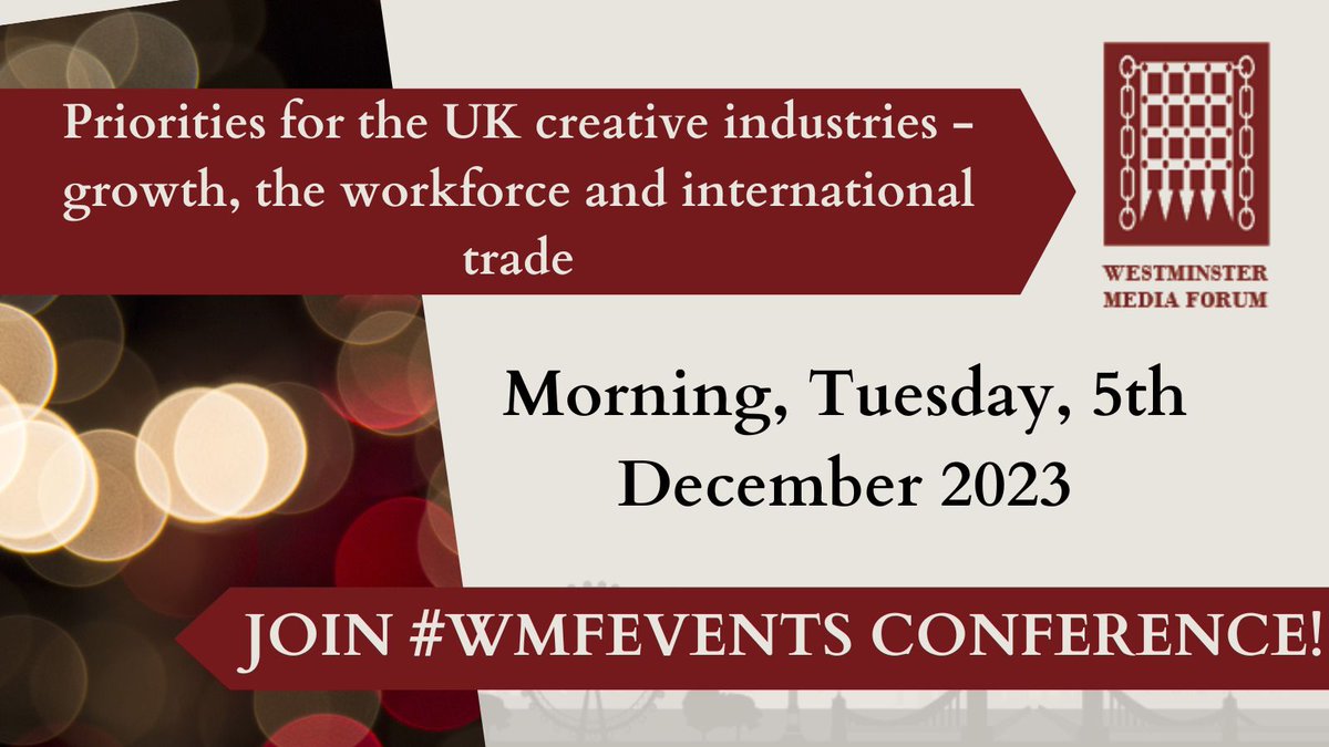 wfpevents's tweet photo. #WMFEVENTS are holding a conference called Priorities for the UK creative industries - growth, the workforce and international trade! Join them on the 5th December with speakers including @Amhatfield38 @InGAME_Dundee @CreativeIndsUK 

More information: https://t.co/klZ3yAP6UQ https://t.co/AOutpScTJW