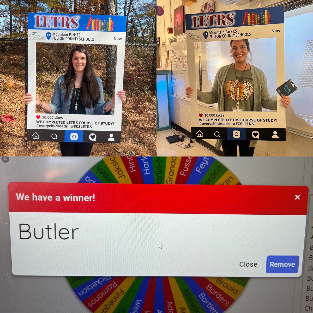 Tiffany Barnes, M.Ed. (@mpereadwithme) on Twitter photo Our last 2 winners! We had 39 LETRS Cohort 1 finish!! LETRS learning has made instruction at our bright ⭐️ school shine even brighter. 🌟 Thank you, FCS, for investing in your teachers in such an impactful way 📚#EveryChildReads <a href="/d_kinoshita1/">Deidre Kinoshita</a> <a href="/MPE_Mustangs/">Mountain Park ES</a> <a href="/KCWilliamsFCS/">Kerri-Ann Williams</a> Our last 2 winners! We had 39 LETRS Cohort 1 finish!! LETRS learning has made instruction at our bright ⭐️ school shine even brighter. 🌟 Thank you, FCS, for investing in your teachers in such an impactful way 📚#EveryChildReads <a href="/d_kinoshita1/">Deidre Kinoshita</a> <a href="/MPE_Mustangs/">Mountain Park ES</a> <a href="/KCWilliamsFCS/">Kerri-Ann Williams</a>