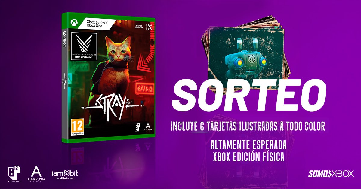 SomosXbox's tweet photo. 🟢NUEVO SORTEO🟢

¿Quieres convertirte en un lindo gatito?
Puedes hacerte con una copia física de Stray y 6 tarjetas ilustradas:

🐾 Sigue a @MeridiemGames y @SomosXbox 

🐾 Repostea este post

🐾 Comenta con #StrayXbox como llamarías a tu michi 🐈 https://t.co/CNk3aXOVTf