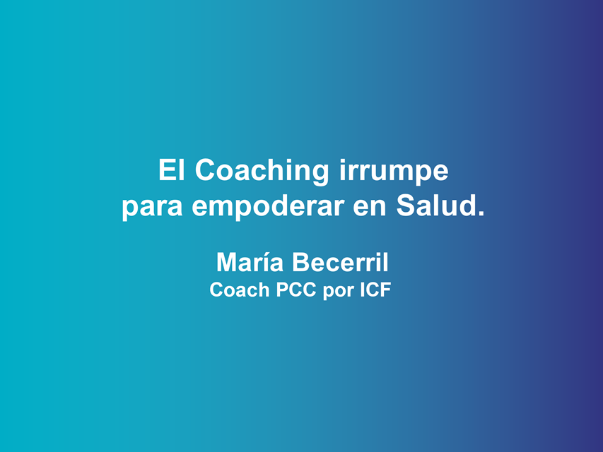 Muchas gracias María Becerril (<a href="/MariaSalutis/">María Becerril, HealthCoach PCC</a>) por tu ponencia en el #ICFEVENTOVIRTUAL dando un importante enfoque de cómo despertar conciencia respecto a la salud, desde la perspectiva del #coaching