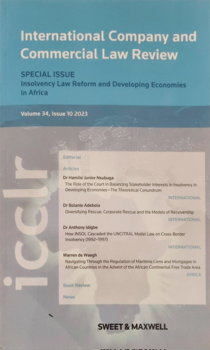Super excited to announce the CLRNN/ICCLR Special Issue: Insolvency Law Reform and Developing Countries in Africa. Contributors include <a href="/Hamswa/">Dr Hamiisi J Nsubuga</a> <a href="/AnthonyIdigbe/">Anthony Idigbe</a> <a href="/Blanle_A/">Bolanle Adebola</a> 
Overview of the papers and themes at clrnn.net/2023/11/17/ins… <a href="/ReadingLawPGT/">LLM @ Uni of Reading</a> <a href="/CityLawSchool/">The City Law School</a> <a href="/PunukaAttorneys/">PUNUKA Attorneys & Solicitors</a>