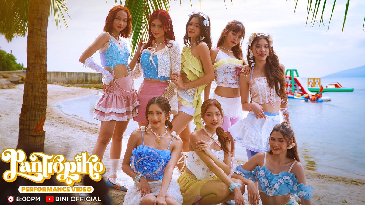 BINI_ph's tweet photo. #BINI : “Nawawala’ng pangangamba pag ika’y kapiling na”🎶🎤🏝️

Let’s shake off our worries and feel the warmth of tropical vibes with our best girls in #BINI_Pantropiko performance video! 💛

Premieres in 30 mins!
📽️ https://t.co/3dGK8ELJGm https://t.co/Ynjex4F7O6