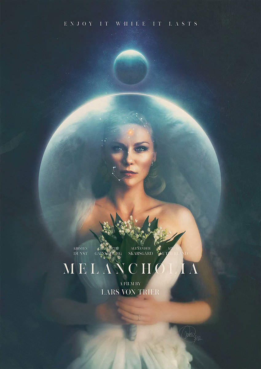 enbocacinefago's tweet photo. Os recomiendo 8 PELÍCULAS sobre TRASTORNOS MENTALES. Sigue hilo ⬇️

1. MELANCOLIA (2011): Justine y su prometido Michael celebran su boda con una suntuosa fiesta en casa de su hermana y su cuñado. Mientras tanto, el planeta Melancolía se dirige hacia la Tierra. https://t.co/KGd4yDsbsc