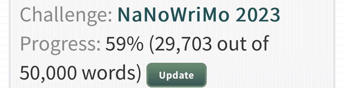 Tough rejection today from a magazine I dearly love, but it’s #Nanowrimo2023 and I can’t afford to slow down! 
There’ll be time for lamentations after I surpass the 50k goalpost!