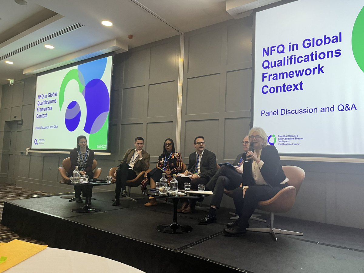 This parallel session has a strong international focus with representation from the @euatweets, @ESUtwt, @Cedefop, @SAQALive and @SCQFPartnership talking about the role the Irish NFQ has played in the global context & the challenges facing all NFQs. #NFQ20