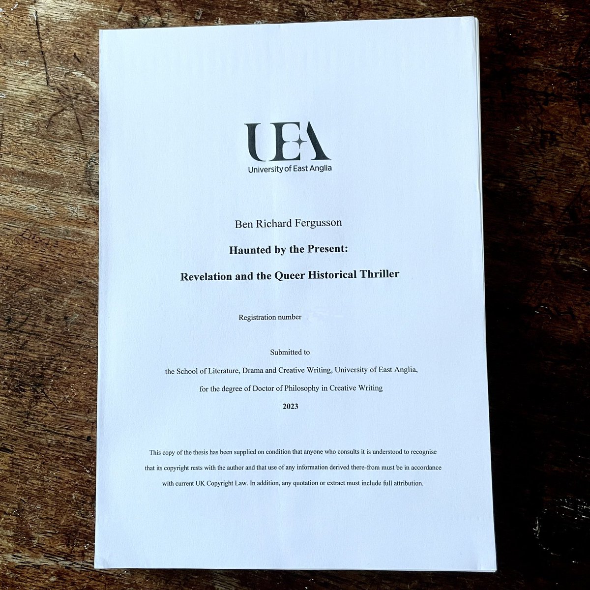 Submitted! Wish her well on her way 👋 May the viva be swift and gentle 🤞