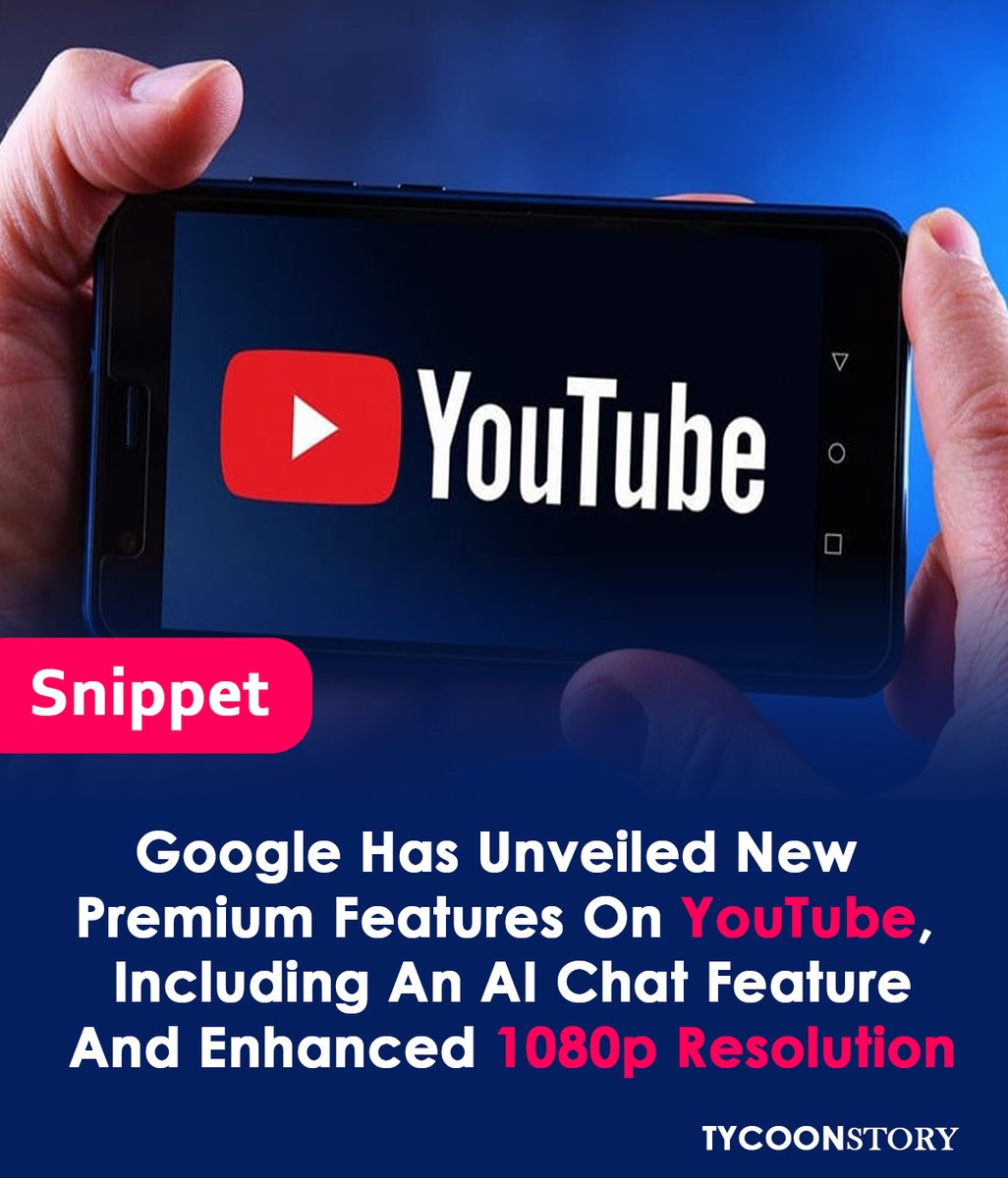 TycoonStoryCo's tweet photo. Google Introduces New Youtube Premium Features

#YouTubePremium #AdFreeYouTube #YouTubeOriginal #BackgroundPlay #OfflinePlayback #YouTubeMusic #YouTubePremiumFamily #YouTubeExperiments @Google  @YouTube  

https://t.co/jWxtt2hmAw https://t.co/b50YskzUN3