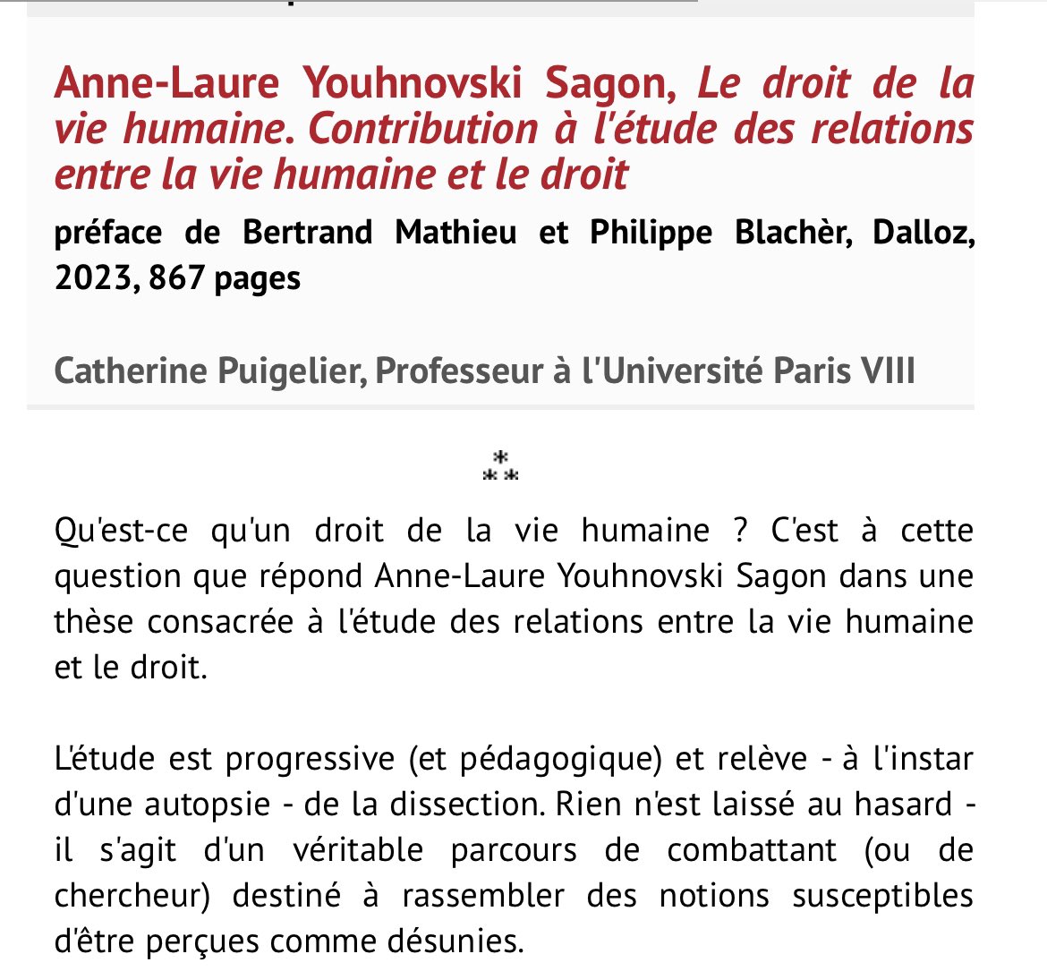 Anne-Laure Youhnovski Sagon (@annelauresagon) on Twitter photo Quelle joie de découvrir - totalement par hasard ! - la recension de ma thèse par Madame le Professeur Catherine Puigelier à la Revue trimestrielle de droit civil. <a href="/Dalloz/">Editions Dalloz</a> 🙏 Quelle joie de découvrir - totalement par hasard ! - la recension de ma thèse par Madame le Professeur Catherine Puigelier à la Revue trimestrielle de droit civil. <a href="/Dalloz/">Editions Dalloz</a> 🙏