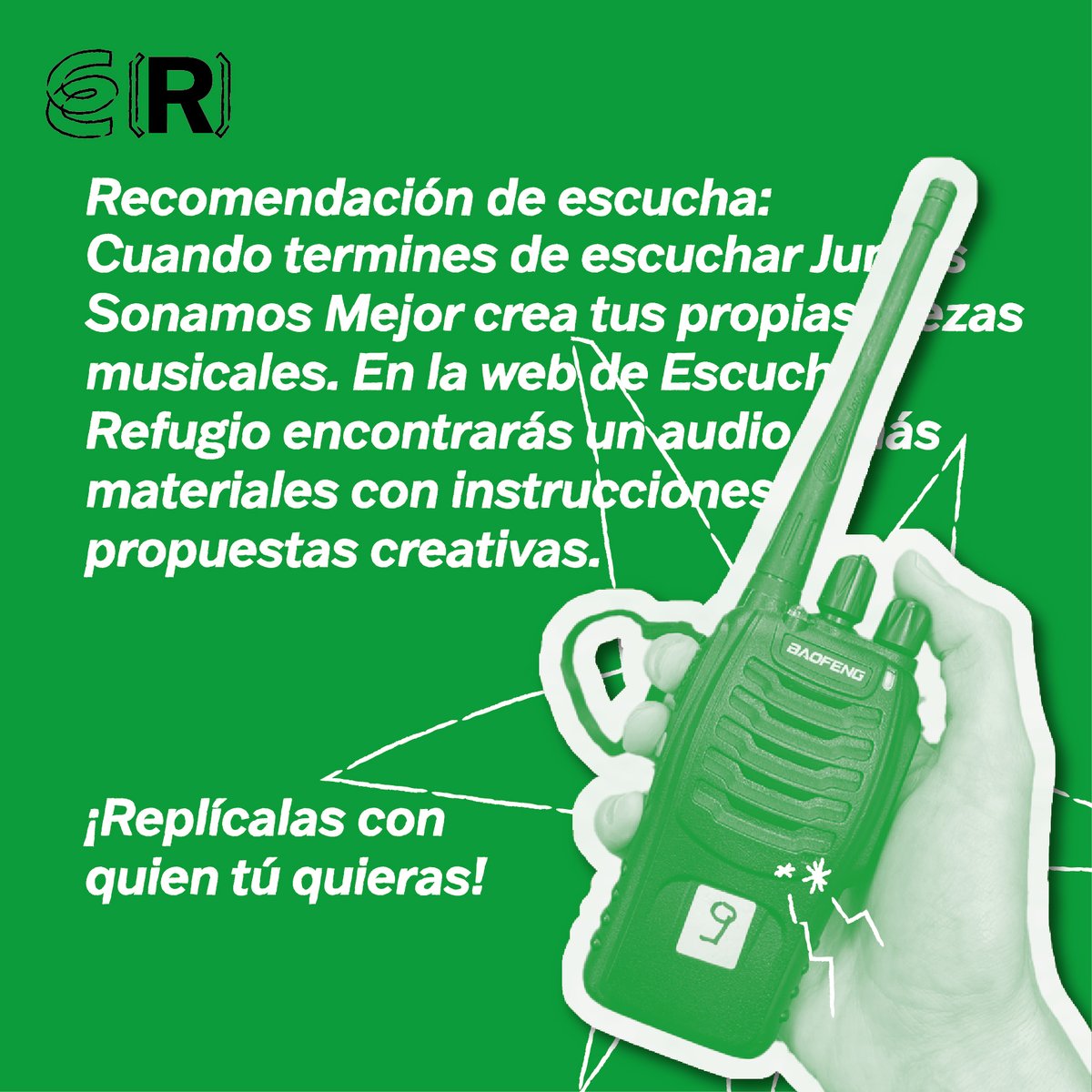 CEARefugio's tweet photo. 🎧¡NUEVO EPISODIO de #EscuchaRefugio!🎧
🎶 En @CEARMadrid se han reunido para jugar en torno a lo sonoro, la expresión creativa y la música.
Han llegado a la conclusión de que las personas, JUNTAS, sonamos mejor. 🙆🏿🙎🏿♀️💃🏿💖
Escucha este episodio en https://t.co/WM7nbfEdv5 https://t.co/z1dCWc8pRZ