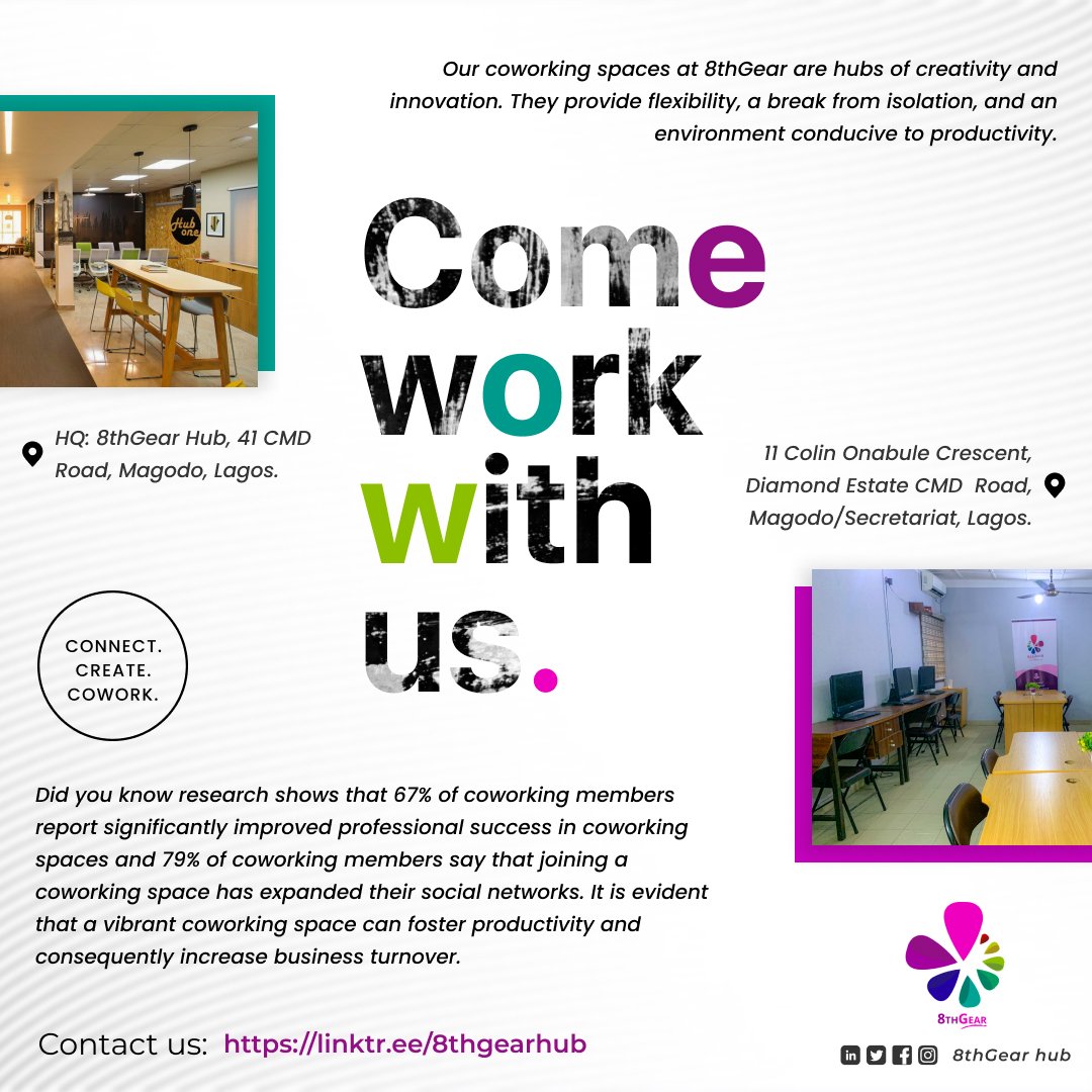 8thGearHub's tweet image. Freelancer, remote worker, or small business owner? Dive into the ultimate co-working experience! Elevate your work, redefine success! 💼🚀 

DM for info and booking.

#CoWorkRevolution #WorkspaceExcellence