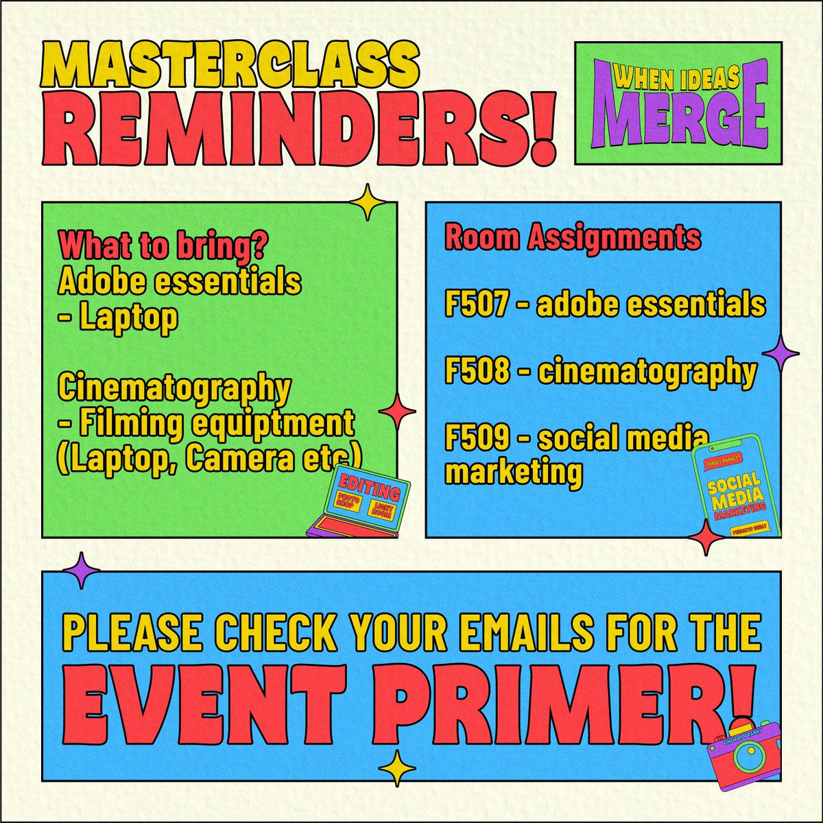 AdDU_ISA's tweet photo. Here are some reminders for tomorrow's 𝙒𝙝𝙚𝙣 𝙄𝙙𝙚𝙖𝙨 𝙈𝙚𝙧𝙜𝙚: 𝙏𝙝𝙚 𝙄𝘿𝙎 𝙈𝙖𝙨𝙩𝙚𝙧𝙘𝙡𝙖𝙨𝙨 𝙎𝙚𝙨𝙨𝙞𝙤𝙣𝙨 𝙋𝙖𝙧𝙩 𝙄𝙄 ! 💜

Secure your spot by registering through the following link:

🔗 https://t.co/9nwYI3NcQD

Join us at #WhenIdeasMerge2023! 🌟 https://t.co/bi2xGomutZ