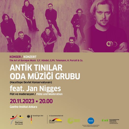 #BAROKMÜZİKSANATI ft. Jan Nigges
Antik Tınılar Oda Müziği Grubu üyeleri 20.11.2023 tarihinde saat 20.00 de @GI_Ankara 'da ! Kayıt: forms.office.com/Pages/Response… 
@DaadTurkiye @PaschAlumniTR @AuswaertigesAmt #kultusministerkonferenz #konser #barok