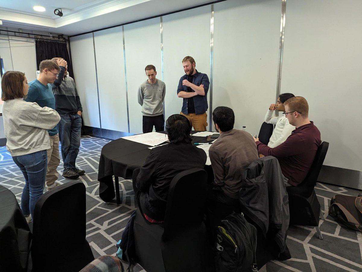CDTFluidsLeeds's tweet photo. Second year away day well underway... starting off with planning some creative outreach activities for School children and now looking at how to prepare for a conference #fluiddynamics #secondyears #cdt https://t.co/mxsurmT5wK