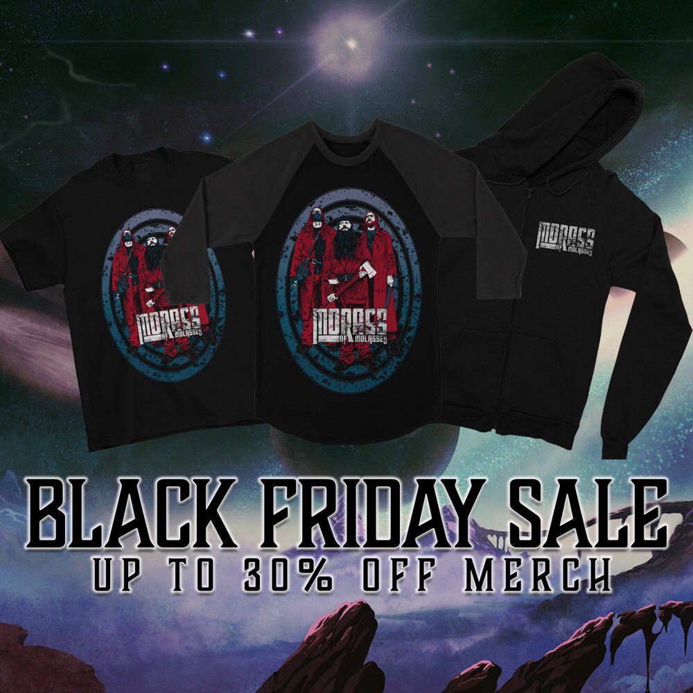 It's Black Friday!! So we are having sale on our Bandcamp page. We have put all the leftover Tour merch up online and reduced it by as much as 30% on some items. There are very limited amounts in some sizes. Go grab yourself a bargain here: morassofmolasses.bandcamp.com/merch #BlackFriday