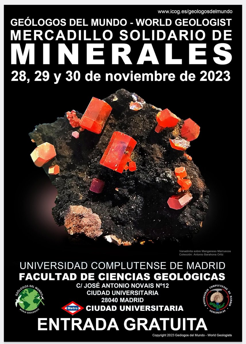 geologicasUCM's tweet photo. Nos encanta este mercadillo solidario, que cada año viene unos días a nuestra Facultad. Estará durante tres días, del 28 al 30 de noviembre.
Siempre es un buen momento para hacer un regalo geológico, y en este caso, además solidario. https://t.co/uM9kjdNZ7o