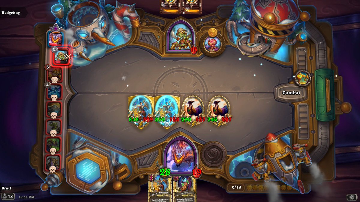 BruttHS's tweet photo. The Golden Arena, turn #13, #kappapride #hearthstone #battlegrounds https://t.co/L0GOMSNI02