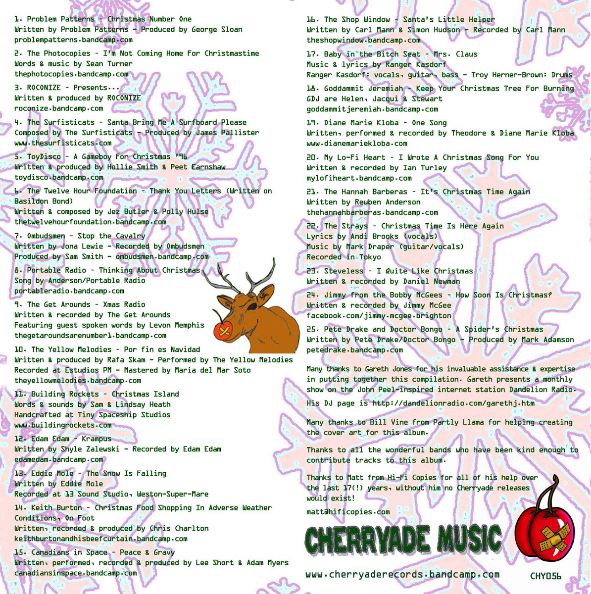 Gareth Jones Dandelion Radio (@garethgoape) on Twitter photo The 17th (!!) volume of A Very Cherry #Christmas, the annual Indie Christmas CD I compile, is released today!
Big thanks to <a href="/loudwomenclub/">💋 LOUD WOMEN 💋</a> for giving us this brilliant write up:
loudwomen.org/2023/11/17/a-v…
& a great review/preview on the Mistletunes website:
mistletunes.com/2023/11/a-very… The 17th (!!) volume of A Very Cherry #Christmas, the annual Indie Christmas CD I compile, is released today!
Big thanks to <a href="/loudwomenclub/">💋 LOUD WOMEN 💋</a> for giving us this brilliant write up:
loudwomen.org/2023/11/17/a-v…
& a great review/preview on the Mistletunes website:
mistletunes.com/2023/11/a-very…
