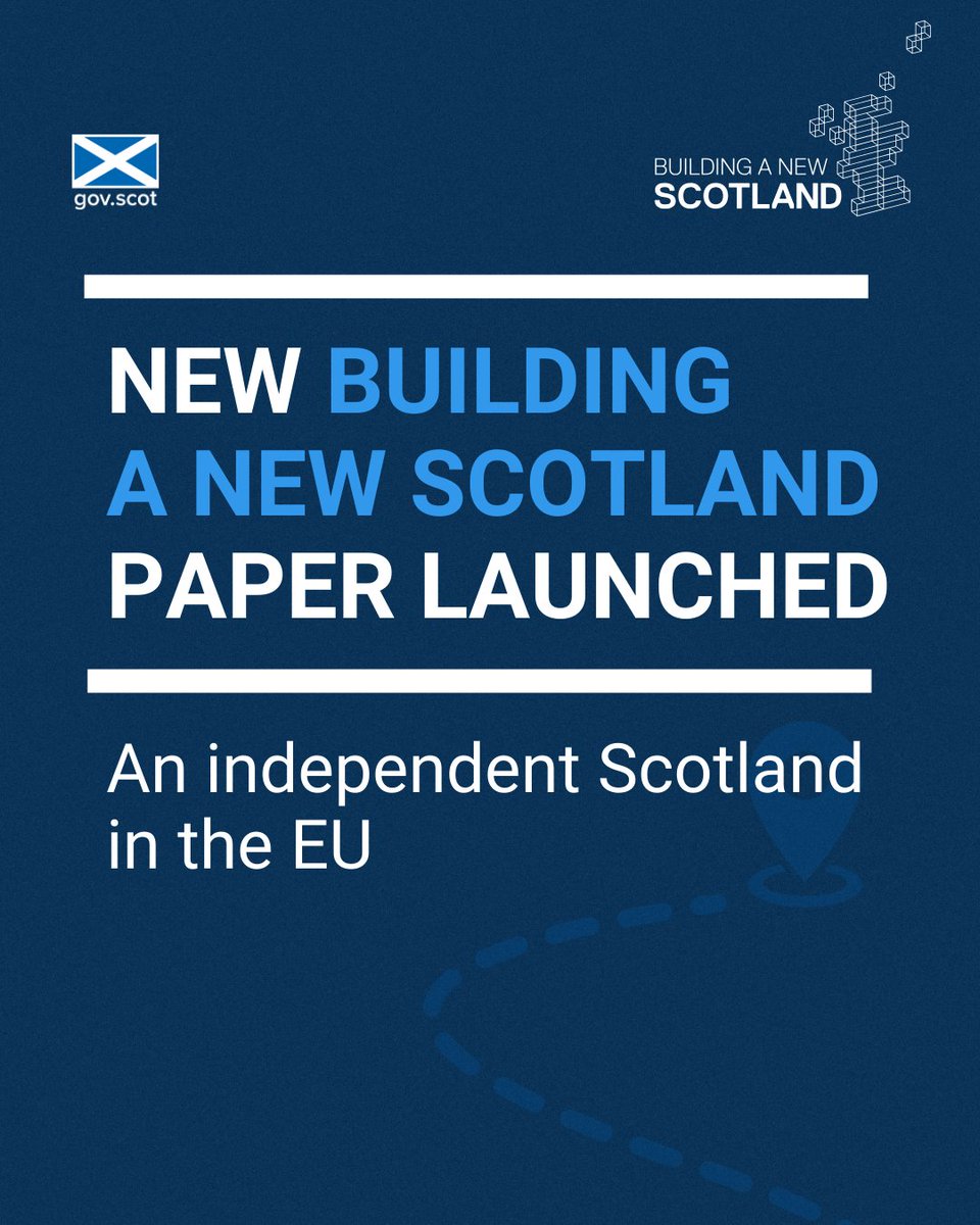 Our latest #ANewScotland paper sets out how an independent Scotland in the EU would benefit from:
 
🔵 A seat at EU decision-making tables
🔵 Access to EU funding
🔵 The right to live, visit, study, and work in the EU
🔵 Access to the single market
 
More: gov.scot/anewscotland