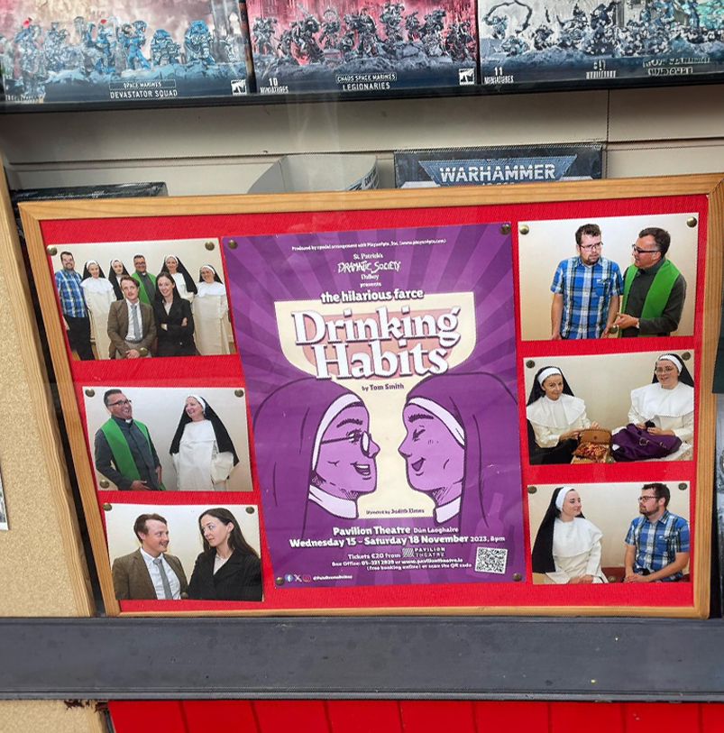 LAST CHANCE: St Patrick's Dramatic Society have just two performances left of Drinking Habits by Tom Smith!

Accusations, mistaken identities, and romances run wild in this laugh-out-loud farce

Must end tomorrow | bit.ly/DrinkingHabits…