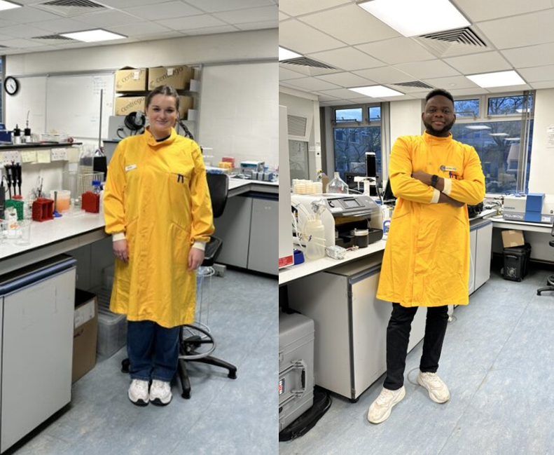 Alex_Stratakos's tweet photo. Thrilled to welcome to my group 2 new PhD students! 
🔬 Katie Doran, working on functional ingredients and food products to enhance human gut health🥦🥗
🔬 Oluwatobi Fatola, working on novel antimicrobials and 3D printed surfaces to control the spread of pathogens🦠
@UWEBristol https://t.co/unydvev0b1