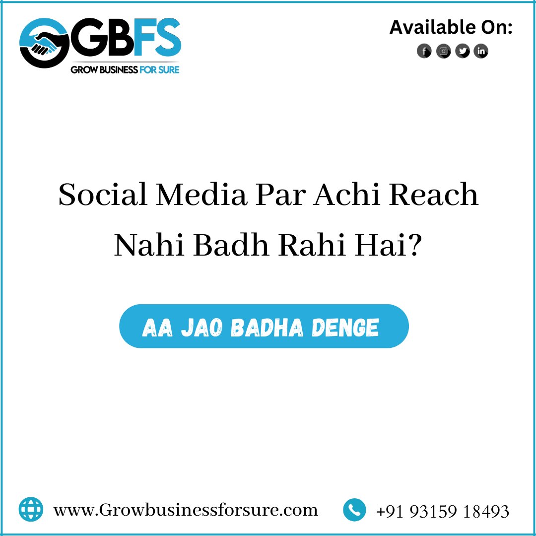 Growbfs's tweet photo. #growbusinessforsure Mein Aa Jao La Denge.
.
.
.
#B2BPartner #B2BSuccess
#B2BConsulting #B2BBranding
#B2BExperts #B2BInnovation
#B2BClient #B2BExpansion #Business #Entrepreneur #SmallBusiness
#BusinessStrategy #Success #Innovation #Leadership
#growbusinessforsure https://t.co/SYrr4z63ez